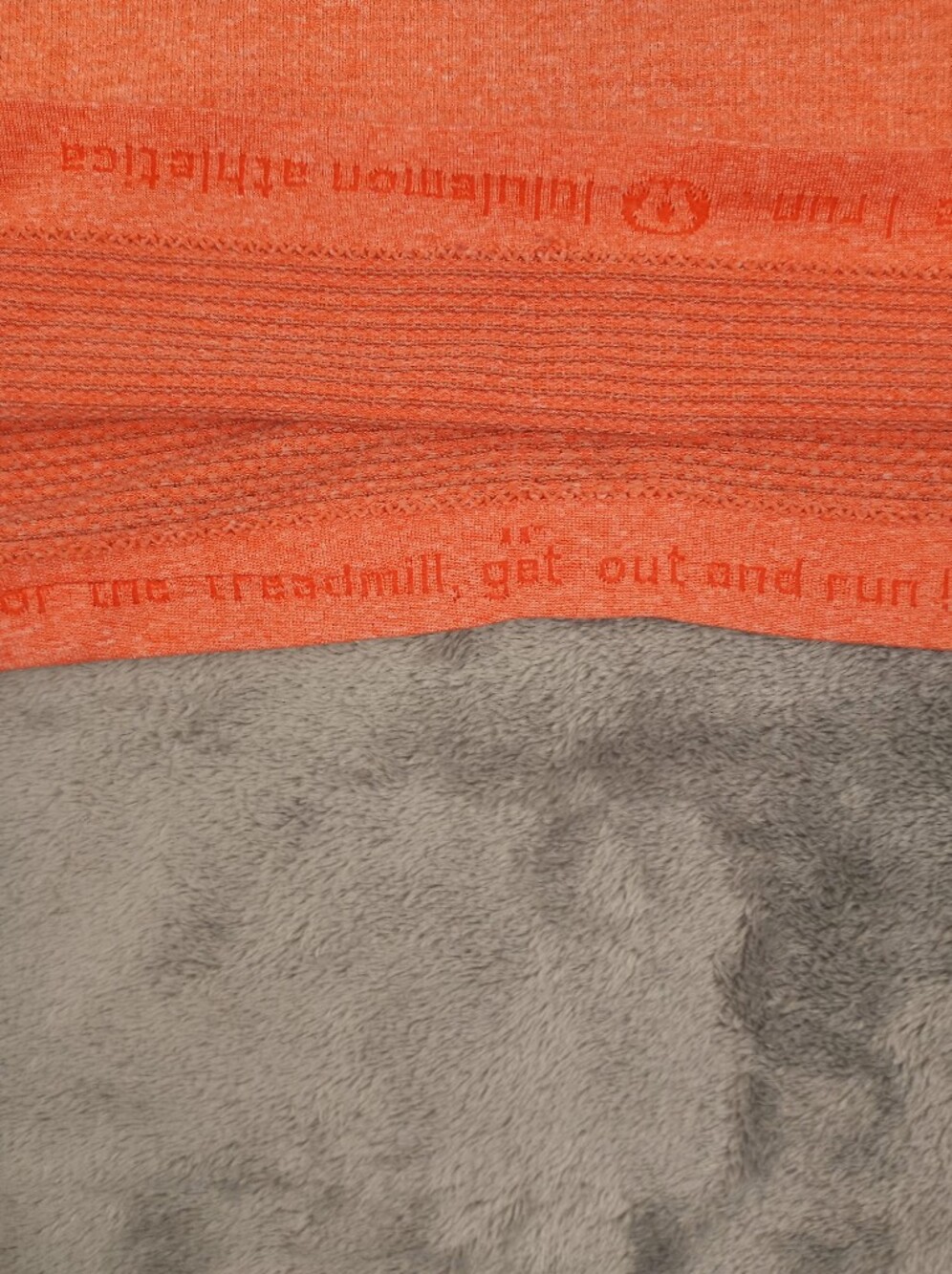 lululemon Women's Ribbed Long Sleeve Top - Bright Orange with Gray Trim Size 6 - Picture 7 of 14
